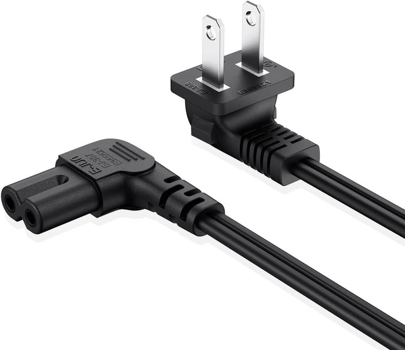 IJP 10FT Longer TV Power Cord Replacement for Samsung TV 24" 32" 40" 43" 48" 49" 50" 55" 60" 65" 75", UN40 UN43 UN48 Charger Cable, 90 Degree Angled 18AWG 2-Prong to L-Shaped C7 Samsung Power Cord - Image 1